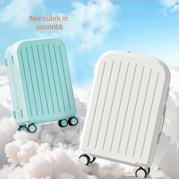 Valiză ABS/PC cu deschidere cu fermoar, ultra-ușoară, rezistentă la uzură, anti-furt, potrivită pentru avion, roți universale, greutate 2,8 kg.