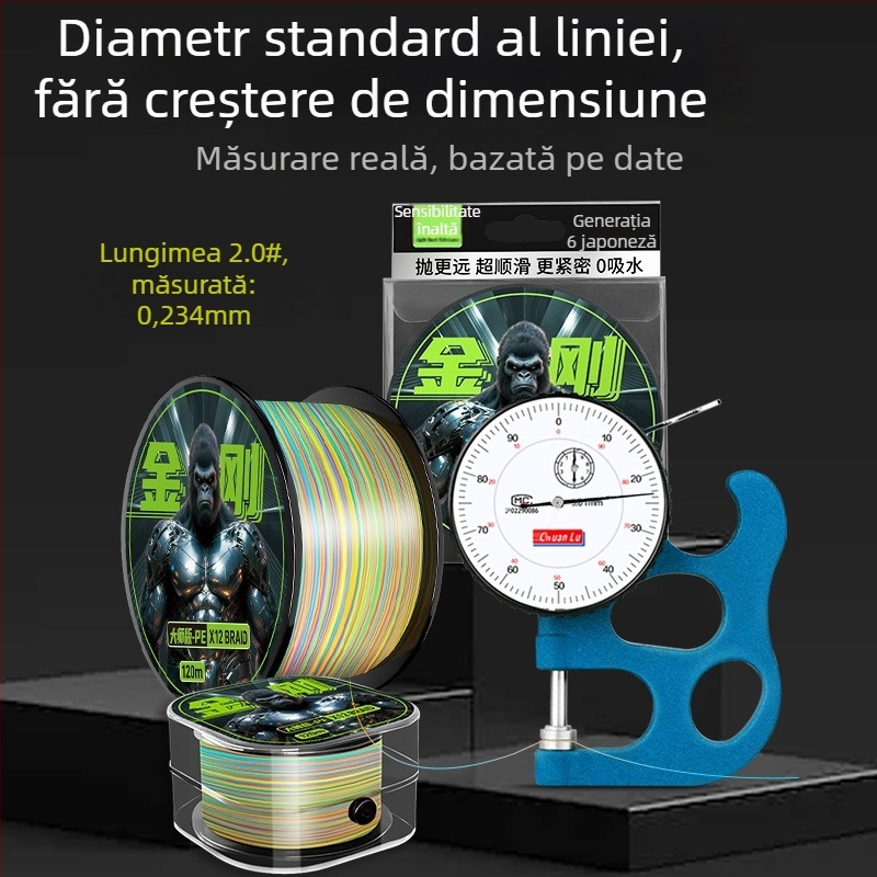 Linie principală de pescuit, PE cu 8 fire, Diamond, aruncări lungi, foarte netedă