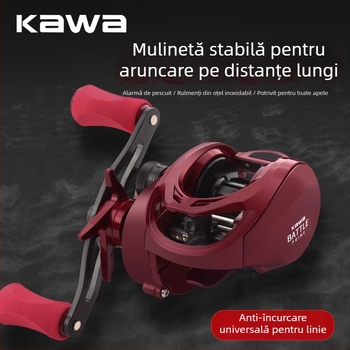 Mulineta Kawa pentru năluci, universală pentru aruncări lungi, tambur de tip water-drop, cu frână și avertizare la eliberare pentru pescuit marin