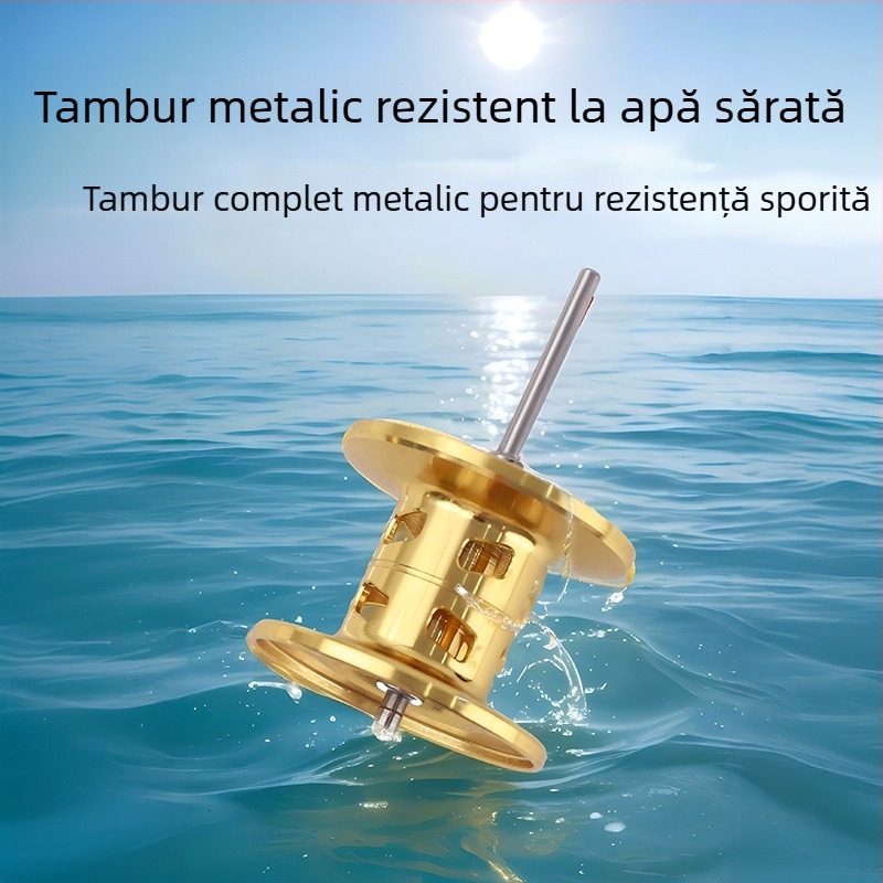 Kalio mulinetă de pescuit cu tambur, rezistentă la apă de mare, aruncări lungi, tambur metalic cu design picătură de apă