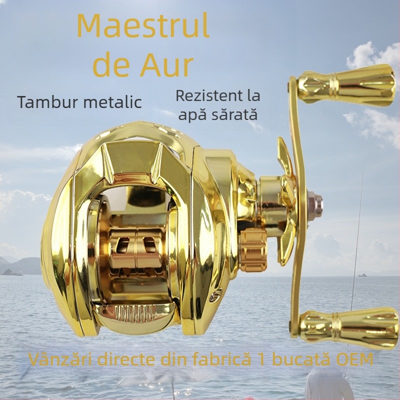 Kalio mulinetă de pescuit cu tambur, rezistentă la apă de mare, aruncări lungi, tambur metalic cu design picătură de apă