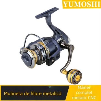 YUMOSHI KS mulinetă pentru pescuit în mare, cu undiță de mal și pescuit pe stânci, năluci, braț metalic și bilă metalică
