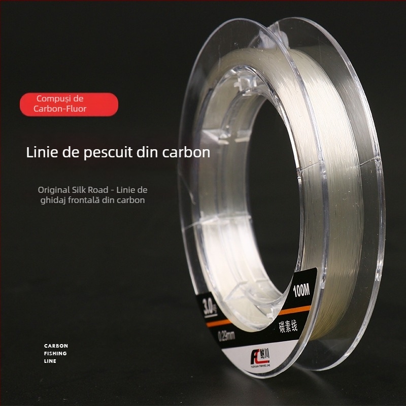 Linie de pescuit din carbon pentru pescuit în mare, cu linie principală și linie de leader, complet din carbon, rezistentă la abraziune