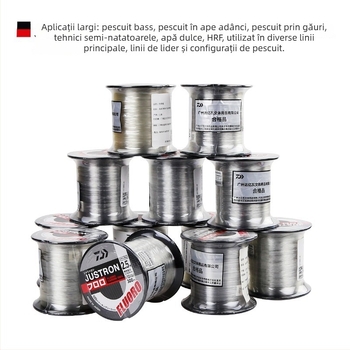 DAIWA JUSTRON linie din carbon pentru pescuit marin — fibră de carbon, rezistență înaltă, 16 buc., Japonia