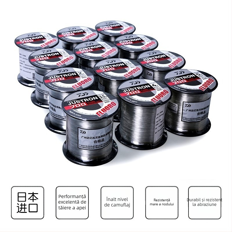 DAIWA JUSTRON linie din carbon pentru pescuit marin — fibră de carbon, rezistență înaltă, 16 buc., Japonia