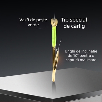 Rig de pescuit cu cârlige duble, legat fără nod, din fir de nailon