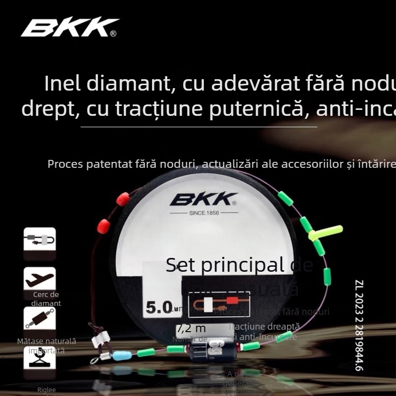 Set linie principală fără noduri, versiune îmbunătățită pentru relaxare, legată manual, linie de pescuit din nylon, gata de utilizare