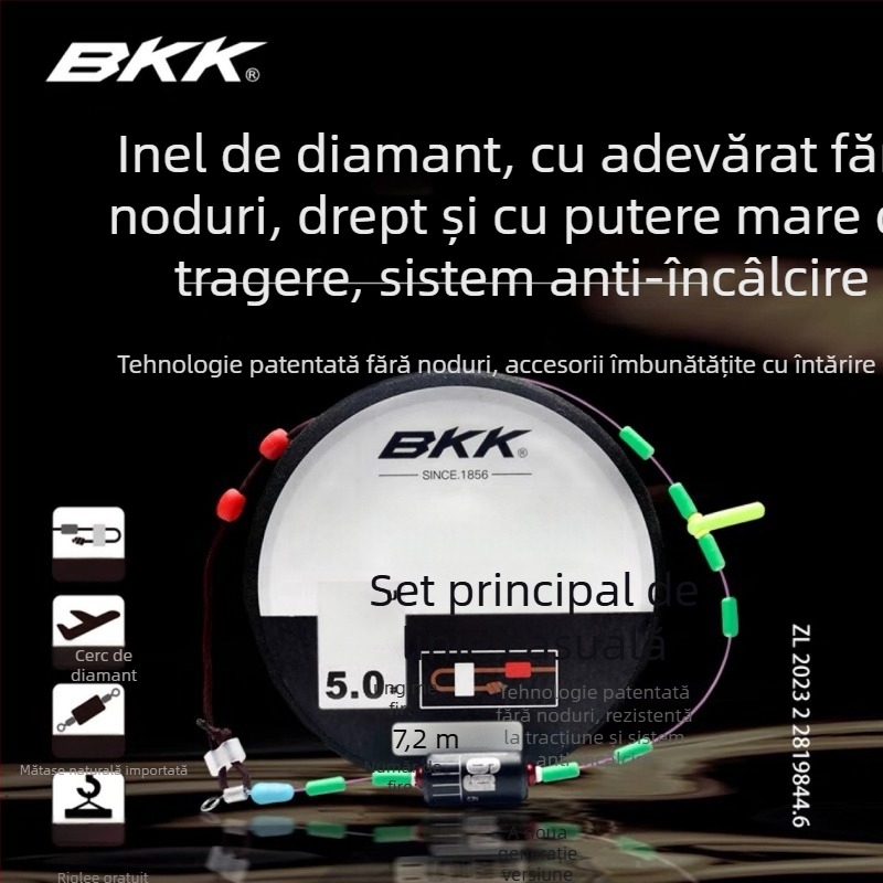 Set linie principală fără noduri, versiune îmbunătățită pentru relaxare, legată manual, linie de pescuit din nylon, gata de utilizare