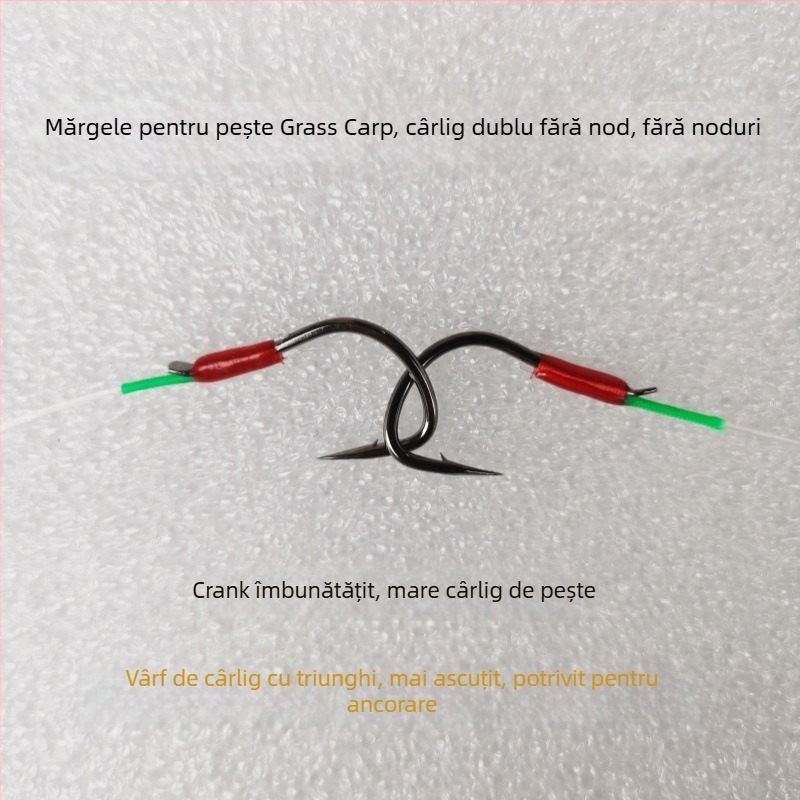 A60 Crank – Cârlig mare pentru pește cu Leader fără noduri, Mărgele și Linie din Nylon Întărită, cu Opțiune de Ancorare