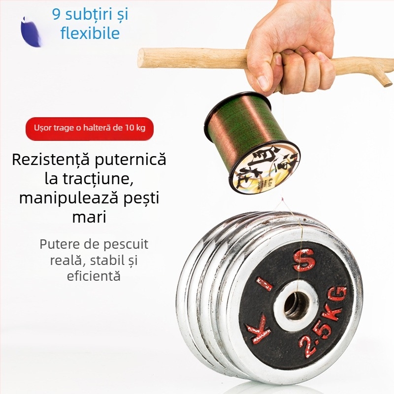 Linie principală de pescuit din nylon — Fishing at ease, finisaj camuflaj, lider invizibil, rezistență înaltă la tracțiune