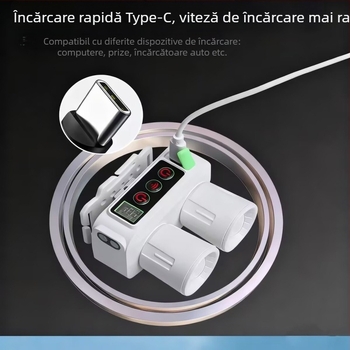 Frontala de pescuit cu LED, surse de lumină duale, 10W, baterie 1500, rotire la 360°, rază 200–500 m