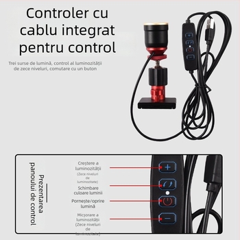 Lampă de pescuit din aliaj de aluminiu, zoom reglabil, lumină albastru-galbenă, bec + LED, alimentare externă, rază 100–200 m