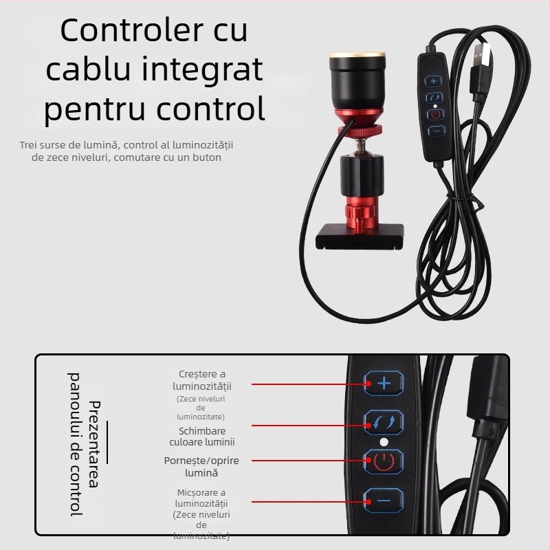 Lampă de pescuit din aliaj de aluminiu, zoom reglabil, lumină albastru-galbenă, bec + LED, alimentare externă, rază 100–200 m