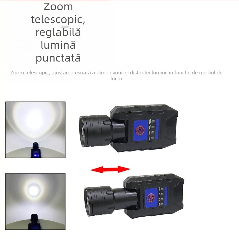 Star Warrior lanternă cu clips pentru pălărie, LED, aluminiu + ABS, 3W, baterie 1500, rază 200-500 m