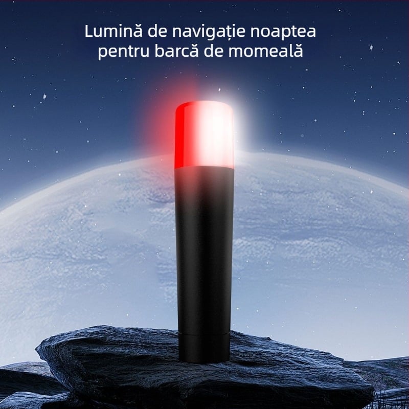 Lumină de navigație nocturnă pentru ambarcațiune – LED, carcasă ABS+PC, alimentare reîncărcabilă, model T1, comutator tactil inteligent