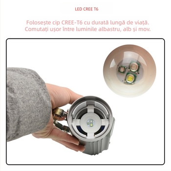 Lampa de pescuit de noapte LED, corp din aliaj de aluminiu, 25W, 18000mAh, rază 200–500 m
