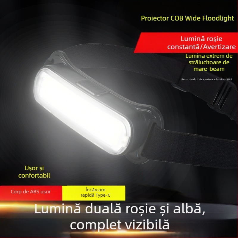 Frontala LED pentru noapte – reîncărcabilă, model Wxl-178, rază de iluminare 0–200 m, autonomie 2 ore, bandă reglabilă