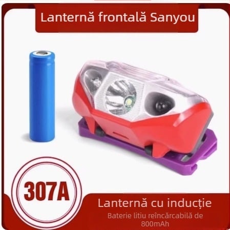 Sanyou 307A Lampa frontală cu gesturi de mișcare pentru pescuit în aer liber, lampă de cap pentru atragerea peștilor
