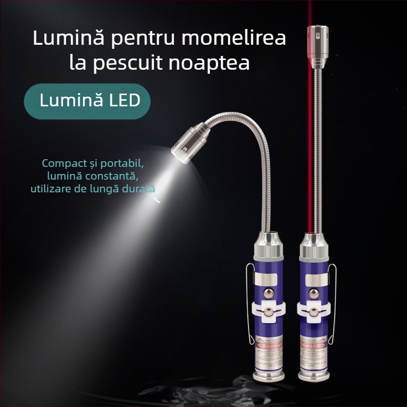 Lampa LED pentru pescuit de noapte cu corp din aliaj de aluminiu, alimentare cu baterie, magnet, rază de până la 50 m