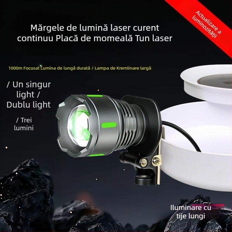 Cap de lampă pentru pescuit de noapte cu alimentare USB externă, curent constant, focalizare reglabilă la 5V, sursă de lumină cu trei LED-uri, rază 200–500 m