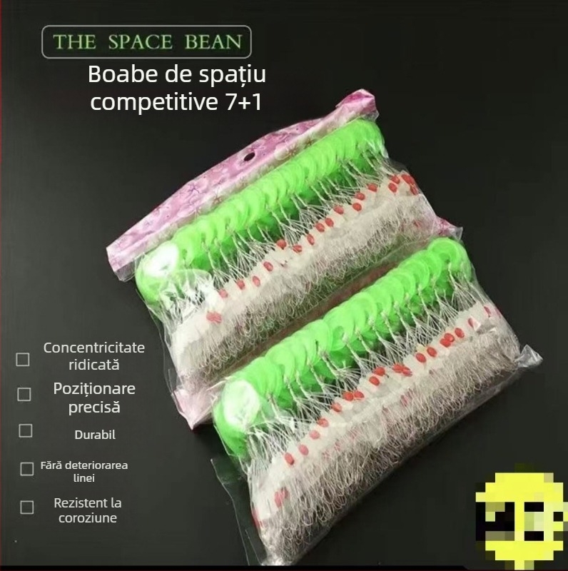 Mărgele spațiale transparente din silicon, formă coloană dreaptă, 7+1 buc., set linie pescuit