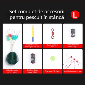 Kit plutitor cu alunecare pentru pescuit în stâncă — set de linie și opritoare pentru mărgele — material: bile din silicon