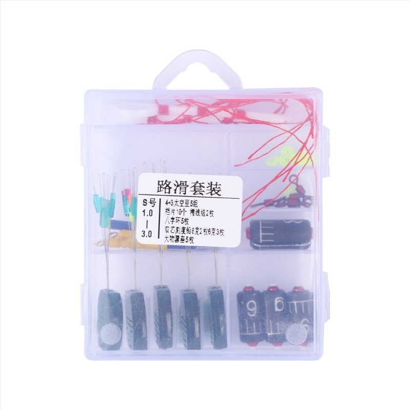 Kit plutitor cu alunecare pentru pescuit în stâncă — set de linie și opritoare pentru mărgele — material: bile din silicon