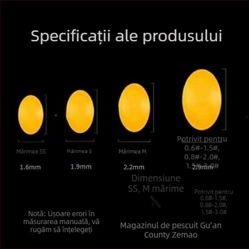 Set linie de pescuit cu mărgele de blocare din silicon, boabe din tendon de vită și accesorii mici