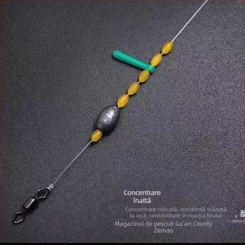 Set linie de pescuit cu mărgele de blocare din silicon, boabe din tendon de vită și accesorii mici