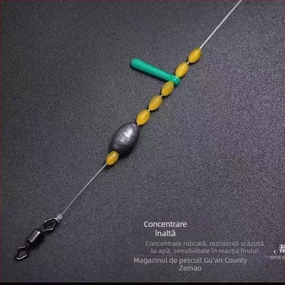 Set linie de pescuit cu mărgele de blocare din silicon, boabe din tendon de vită și accesorii mici