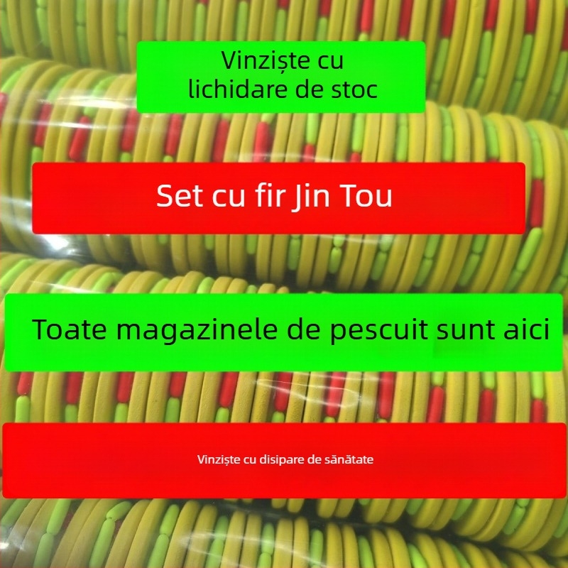 Set tradițional de unelte de pescuit cu plutitoare cu șapte stele, greutate din cupru, cârlig și fir; plutitor fără reglaj; Material: nylon; Lungime: 2,7 m