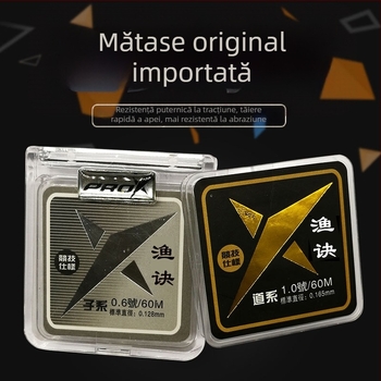 Linie principală de pescuit — nylon, extrem de rezistentă; lungime 60 m; rezistență la apă: foarte bună; ambalaj: o cutie cu 10 discuri.