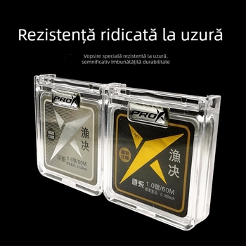 Linie principală de pescuit — nylon, extrem de rezistentă; lungime 60 m; rezistență la apă: foarte bună; ambalaj: o cutie cu 10 discuri.