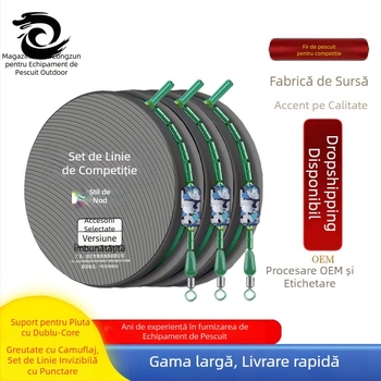Set de linie de pescuit realizat manual, stil Taiwan, cu linie principală și linie secundară; material: fir de nailon; lungimi: 3.06 m, 4.35 m, 5.34 m, 6.33 m, 7.2 m; origine: Jiangsu; locuri de pescuit: găuri negre, iazuri, pâraie