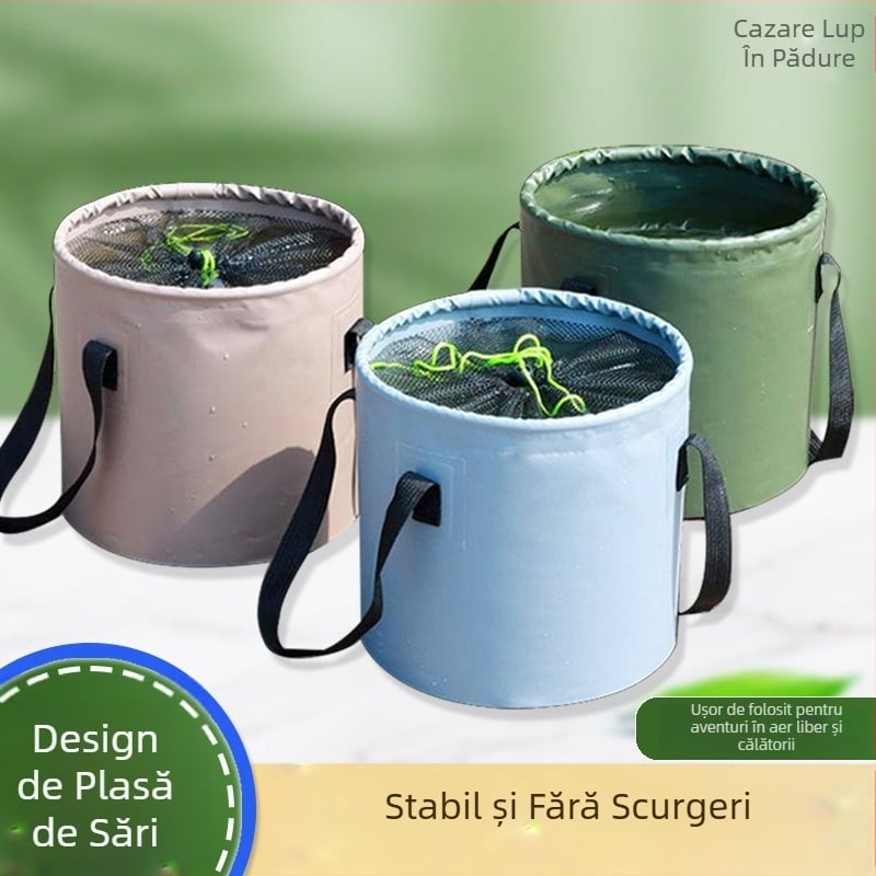 Găleată pliabilă de apă pentru exterior – PVC, Brand 1; pentru spălarea mașinii, spălat haine în timpul călătoriilor și camping
