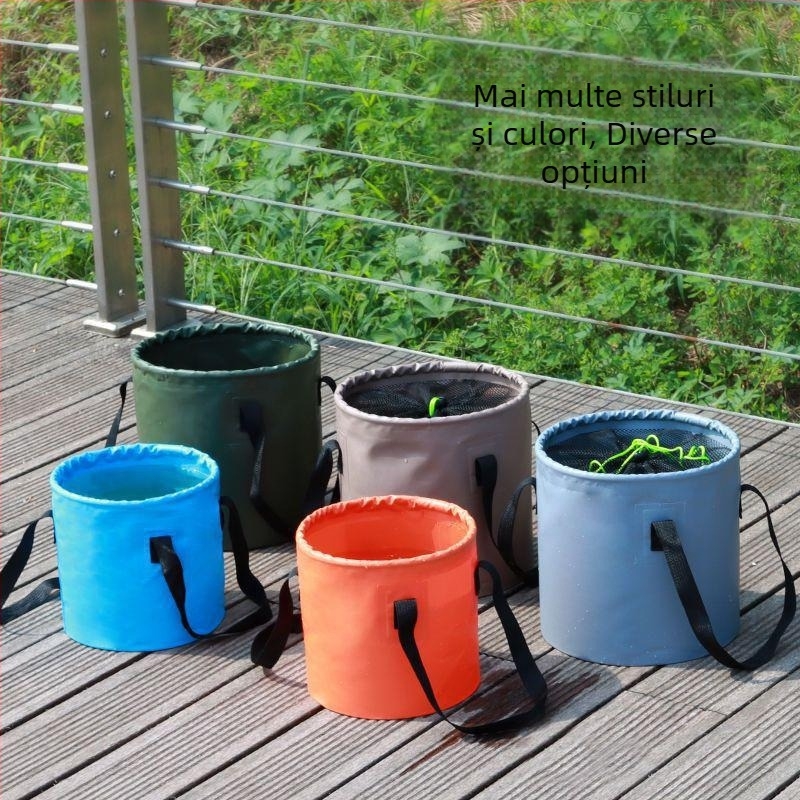 Găleată pliabilă de apă pentru exterior – PVC, Brand 1; pentru spălarea mașinii, spălat haine în timpul călătoriilor și camping