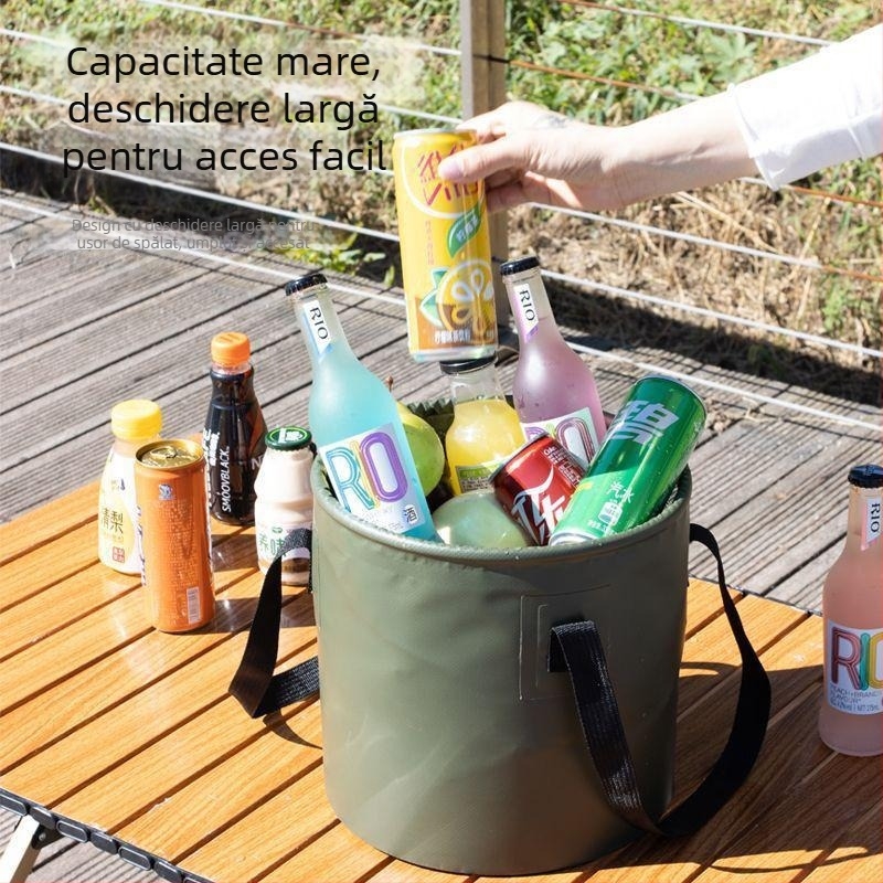 Găleată pliabilă de apă pentru exterior – PVC, Brand 1; pentru spălarea mașinii, spălat haine în timpul călătoriilor și camping