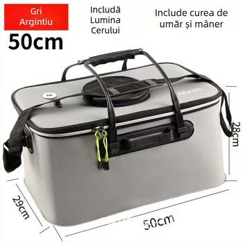 Găleată pentru pești vii cu design EVA pliabil, întărită și multifuncțională (Material: EVA; Greutate brută: 1)
