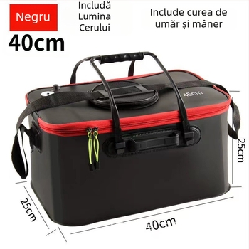 Găleată pentru pești vii cu design EVA pliabil, întărită și multifuncțională (Material: EVA; Greutate brută: 1)