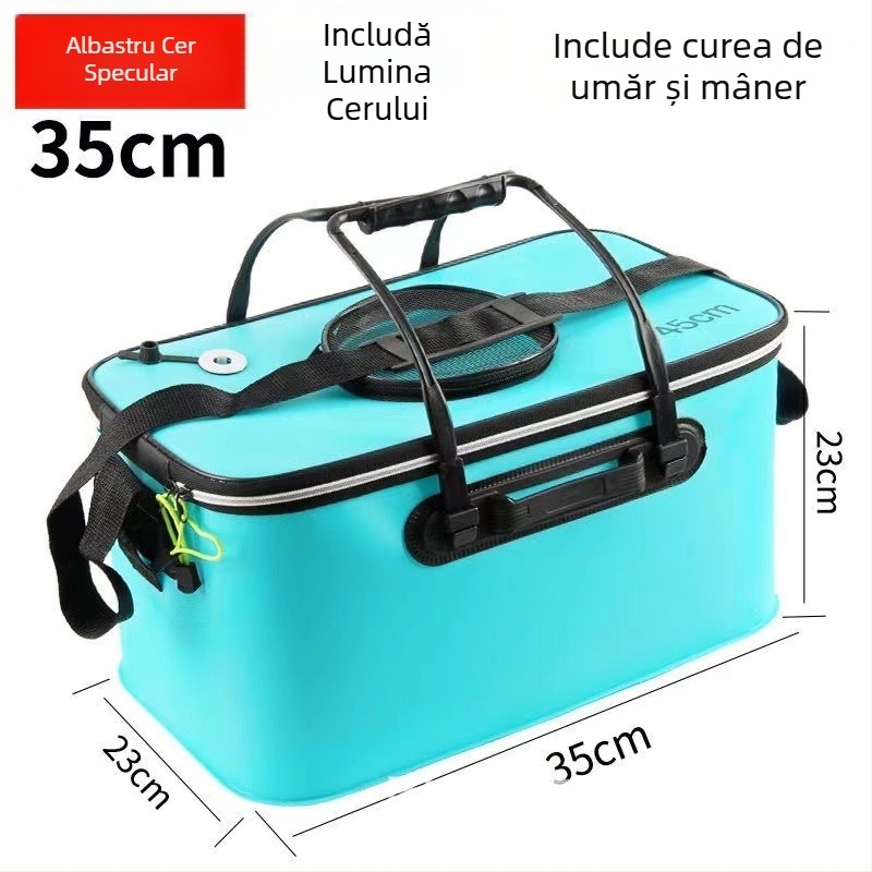 Găleată pentru pești vii cu design EVA pliabil, întărită și multifuncțională (Material: EVA; Greutate brută: 1)