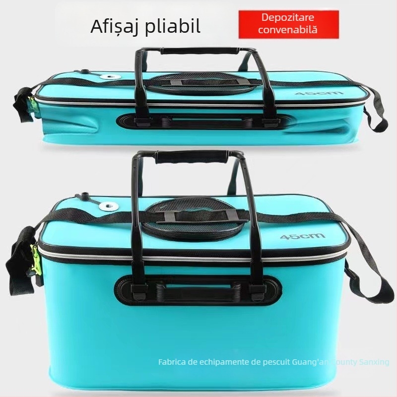 Găleată pentru pești vii cu design EVA pliabil, întărită și multifuncțională (Material: EVA; Greutate brută: 1)