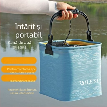 Galeată pliabilă pătrată pentru pescuit | Material: Adeziv moale | 1 buc.