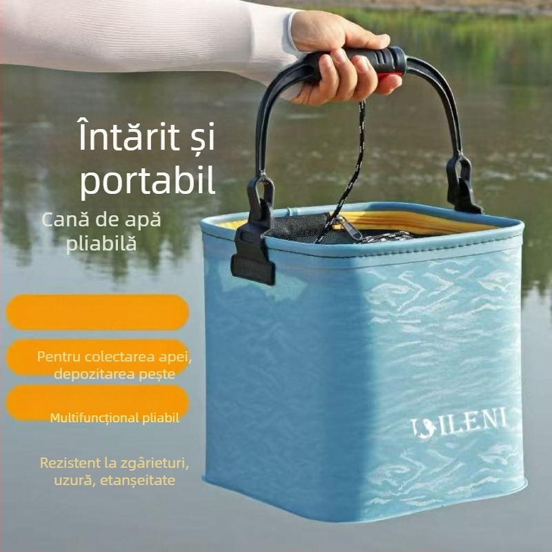 Galeată pliabilă pătrată pentru pescuit | Material: Adeziv moale | 1 buc.