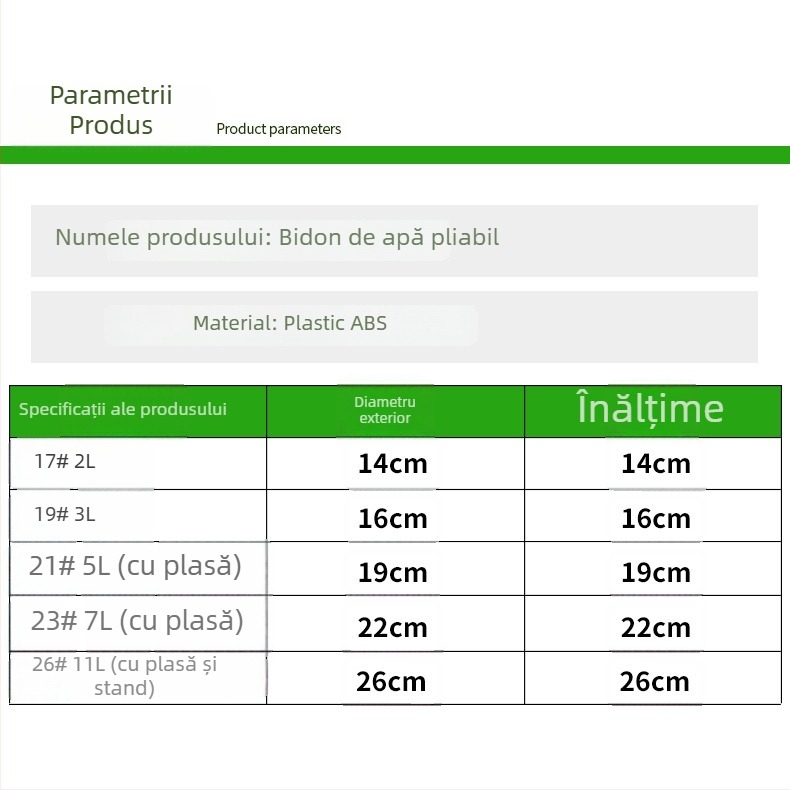Găleată ABS pliabilă pentru pești vii, cu capac și funie, portabilă pentru pescuit