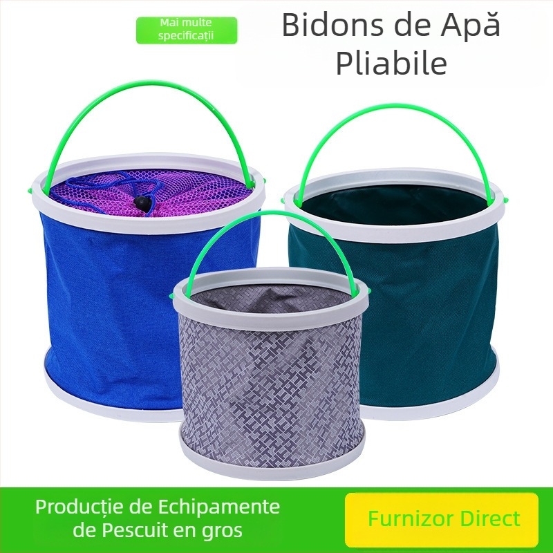 Găleată ABS pliabilă pentru pești vii, cu capac și funie, portabilă pentru pescuit