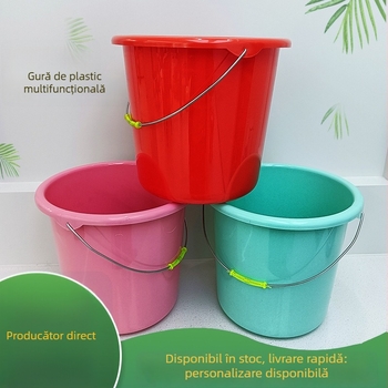Găleată din plastic cu mâner, portabilă, design îngroșat pentru spălarea mașinii în aer liber și pescuit, Jin cheng, material PP, lansată în 2020, greutate brută 380