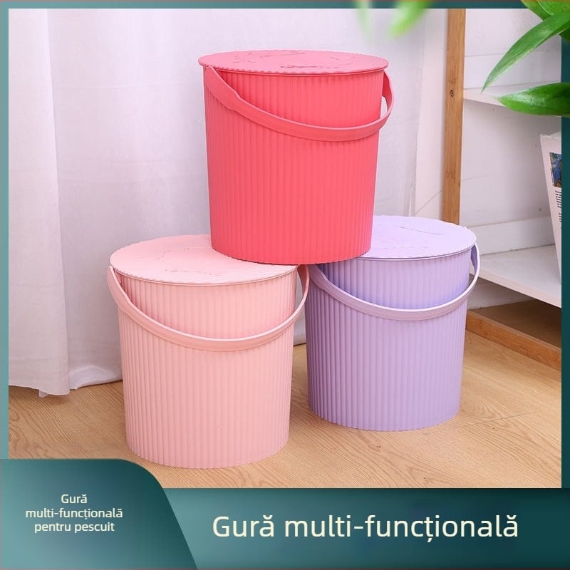 Găleată portabilă din plastic cu capac, stil coreean, brand Youjie, 560 g, pentru depozitare de călătorie și cadouri