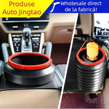 Găleată din plastic pentru portbagaj, pliabilă, rotundă, cu mâner