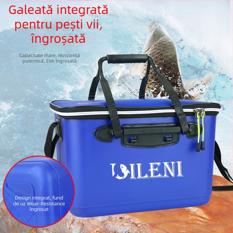 Găleată pentru pește cu design integrat din EVA întărit, într-un singur corp, pentru pește viu (EVA întărit, construcție monobloc, rigid)