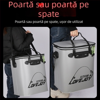 Găleată de pescuit EVA, impermeabilă, pliabilă, cu pereți întăriți, greutate 1 kg